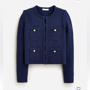 JCrew Odette sweater lady jacket in cotton-blend bouclé